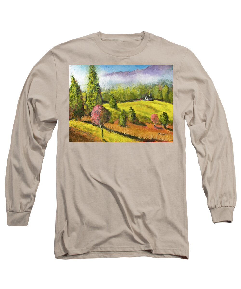 Ft Hoskins Long Sleeve T-Shirt featuring the painting Ft Hoskins by Mike Bergen