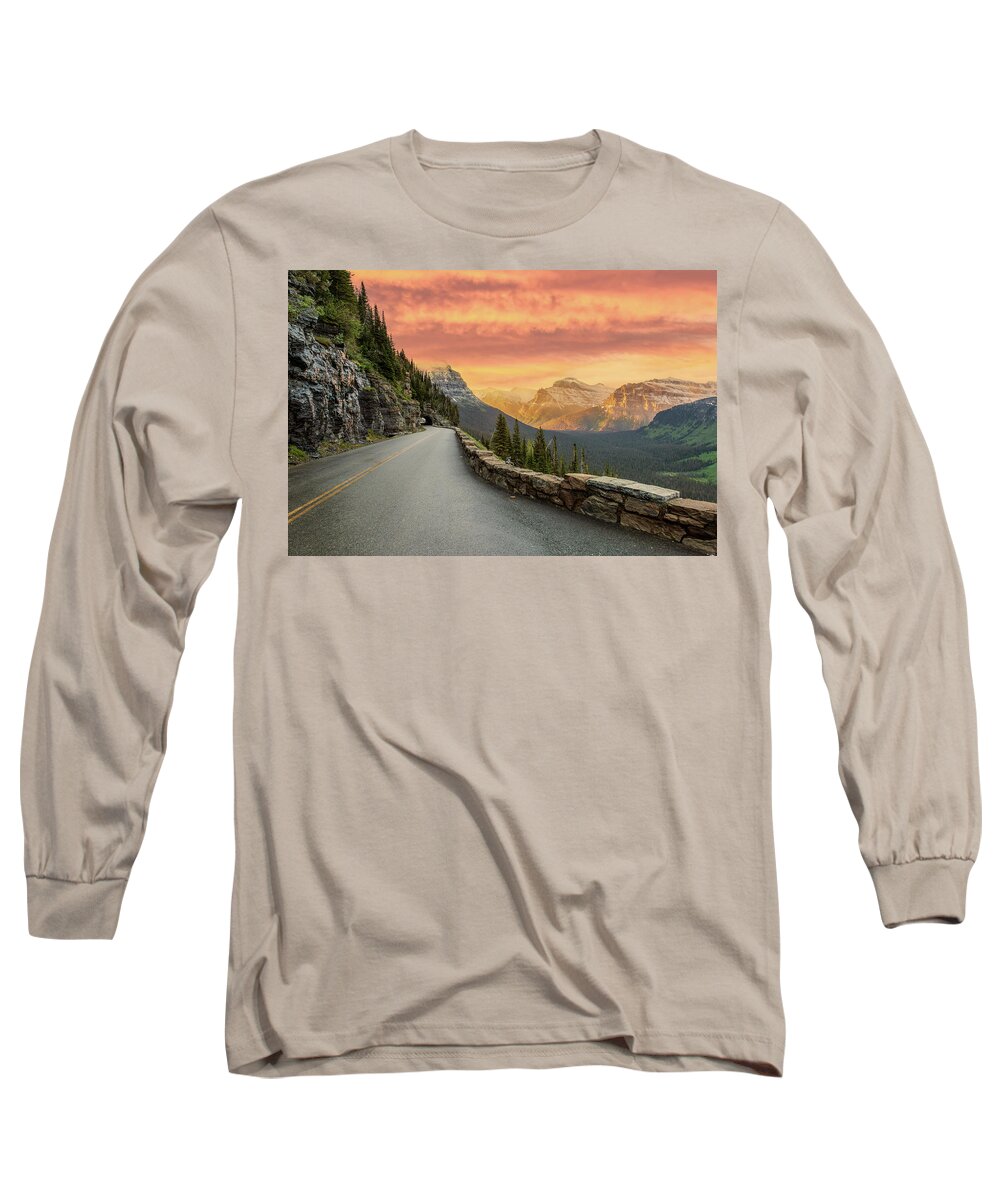 Glacier National Park Long Sleeve T-Shirt featuring the photograph Going To the Sun by Jack Bell