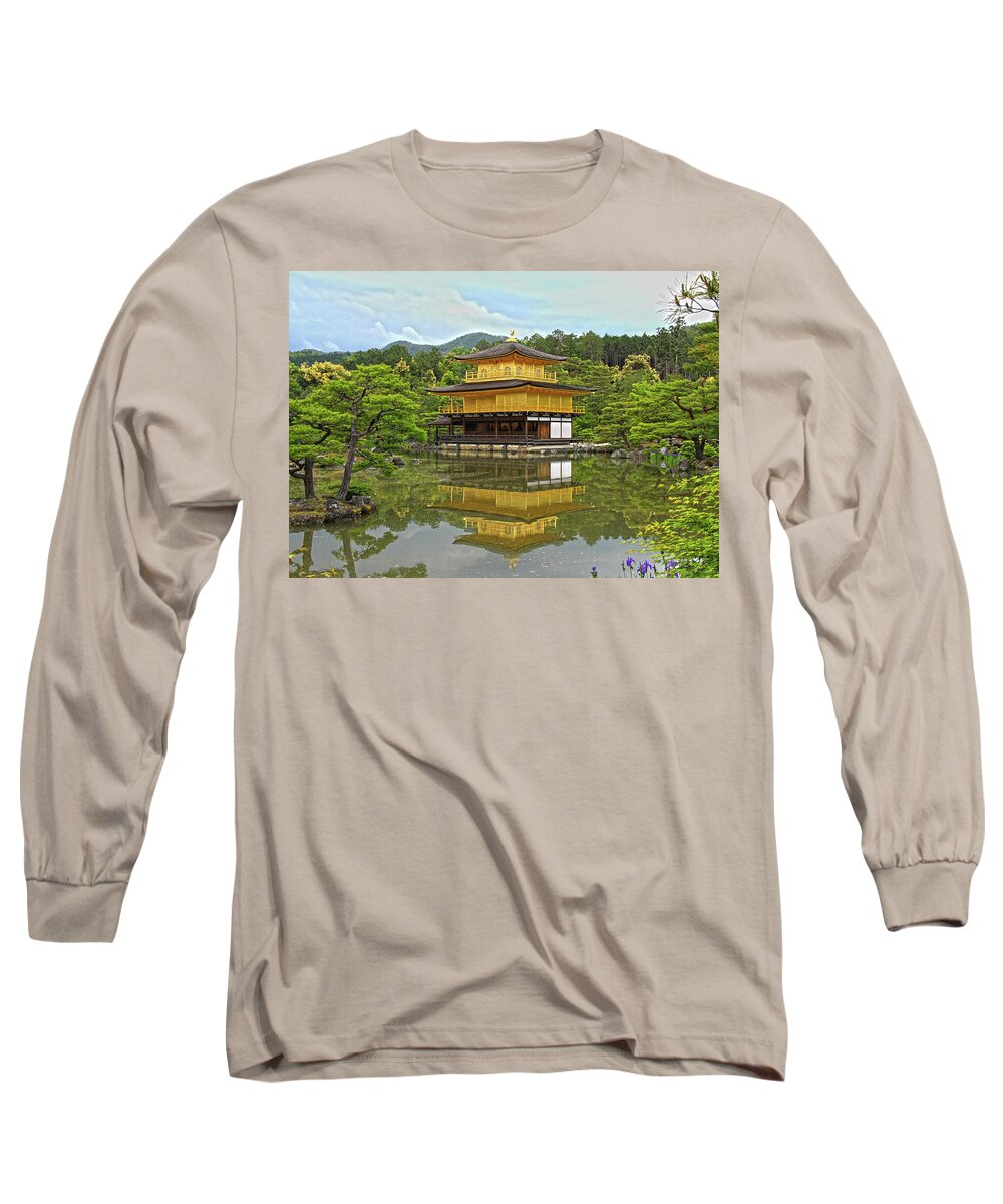 Golden Pavilion Long Sleeve T-Shirt featuring the photograph Golden Pavilion - Kyoto, Japan by Richard Krebs