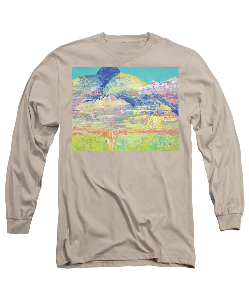 Happy Long Sleeve T-Shirt featuring the painting Happy Places 1 of 2 by Cheryl McClure