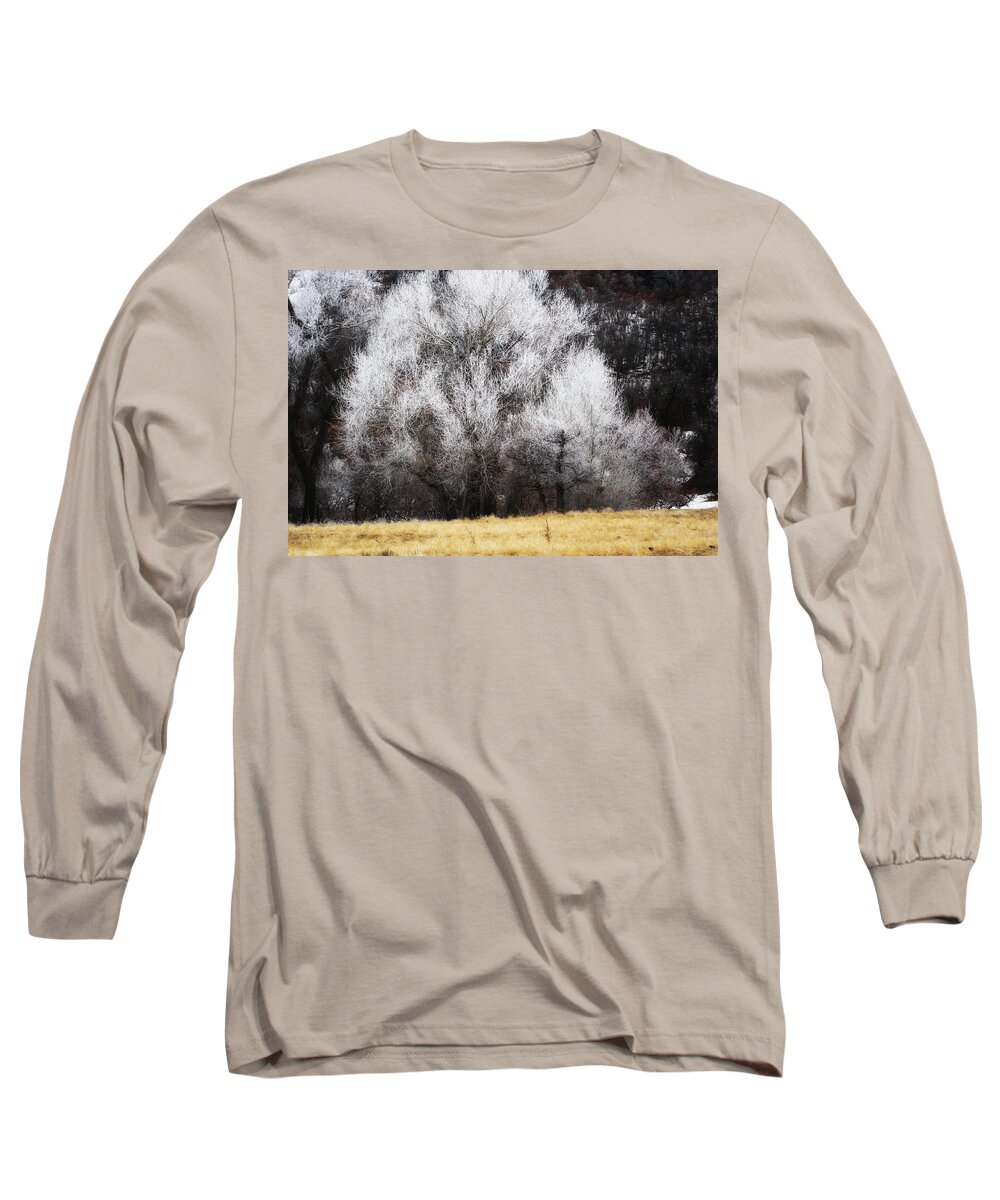 Hoar Frost In The Trees Long Sleeve T-Shirt featuring the photograph Hoar Frost by Doug Wittrock