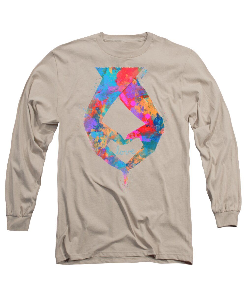 Love Long Sleeve T-Shirt featuring the digital art Holding Hands In Love by Nikki Marie Smith