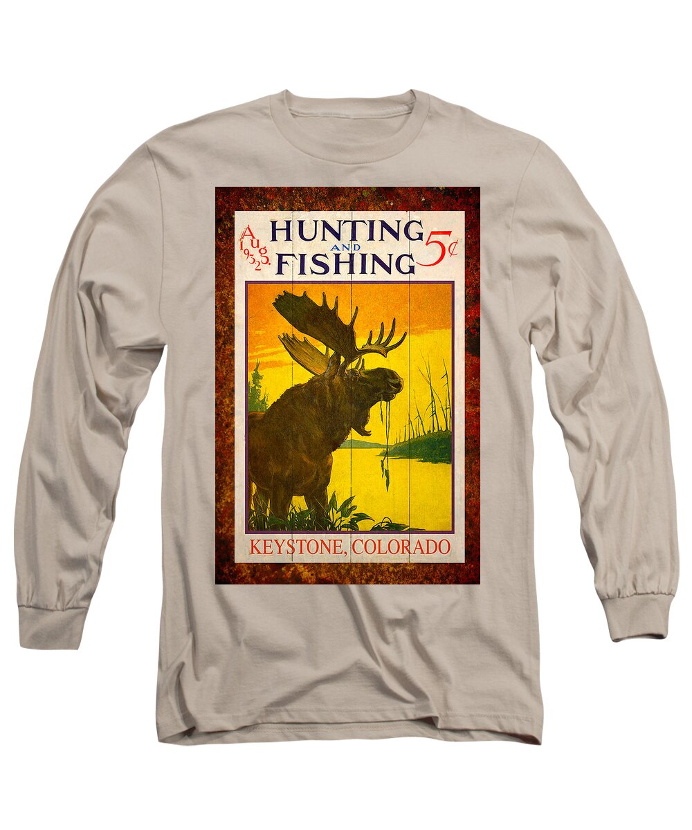 Magazine Long Sleeve T-Shirt featuring the digital art Hunting And Fishing 8-1932 by Steven Parker