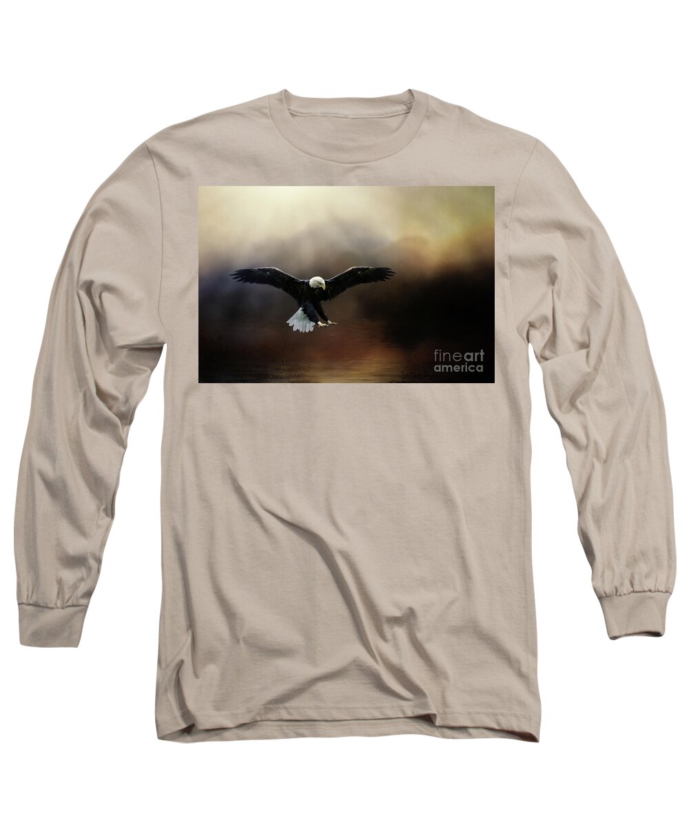 Bald Eagle Long Sleeve T-Shirt featuring the photograph Hunting From Above by Ed Taylor