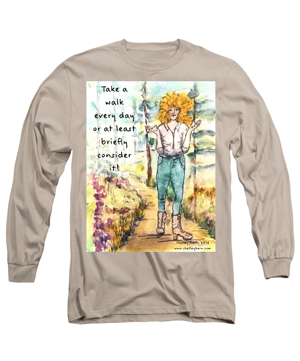 Inspiration Long Sleeve T-Shirt featuring the mixed media Inspiration #1 by Shelley Bain