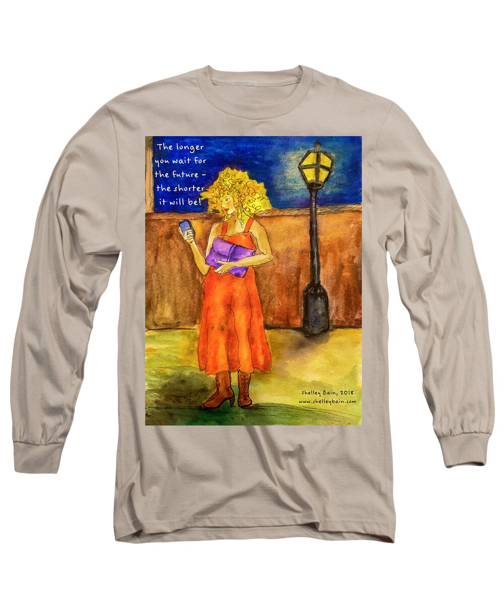Inspiration Long Sleeve T-Shirt featuring the mixed media Inspiration #7 by Shelley Bain