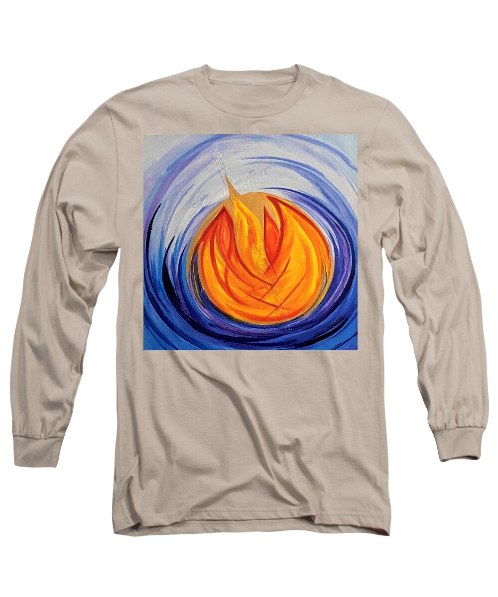 Fire Long Sleeve T-Shirt featuring the painting Intimacy by Deb Brown Maher