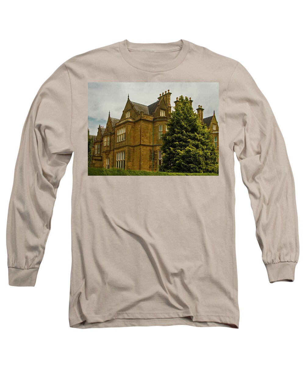 Ireland Long Sleeve T-Shirt featuring the photograph Irish Manor House by Edward Shmunes