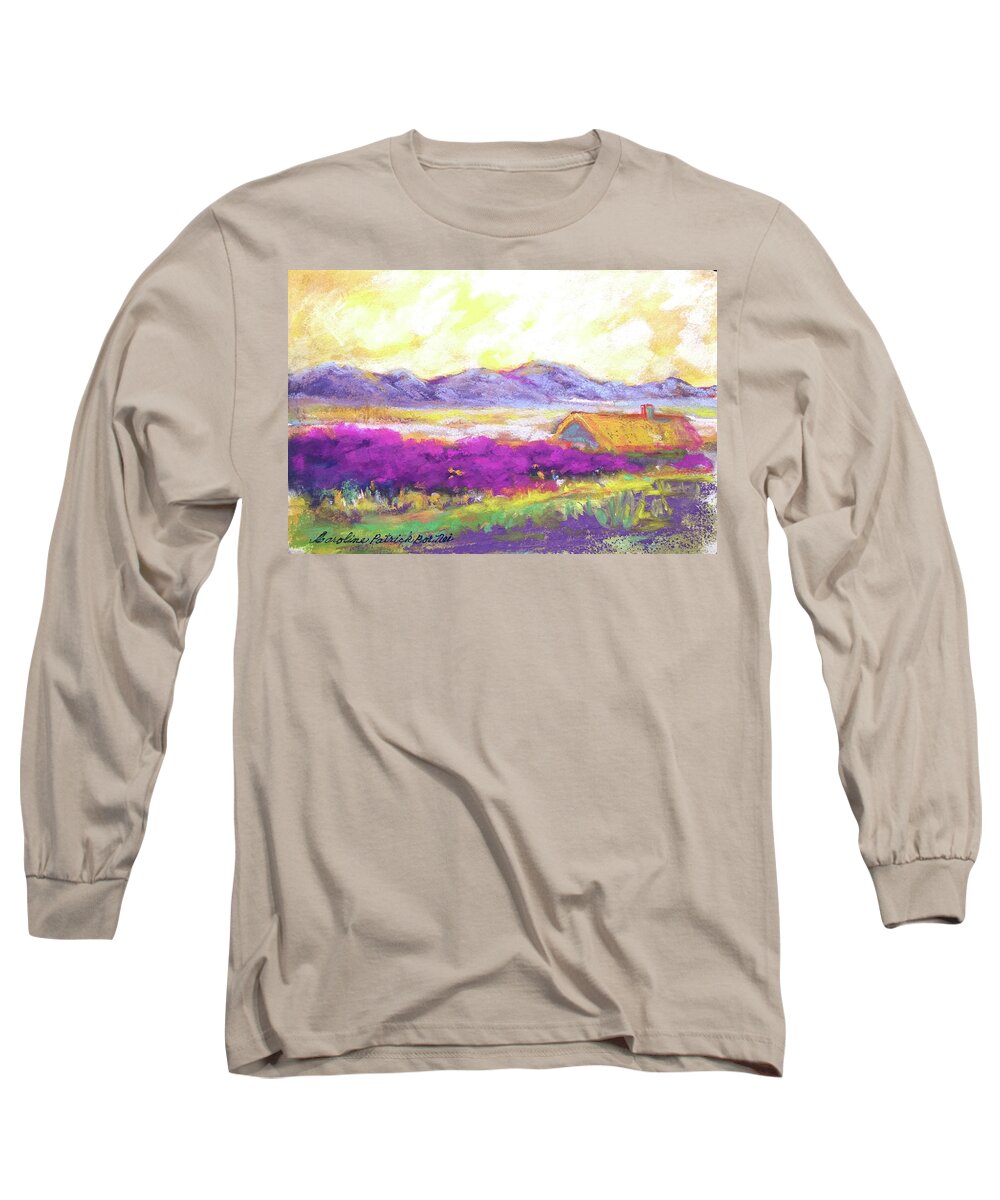 Purple Wealth Long Sleeve T-Shirt featuring the painting Irish series Earth wealth by Caroline Patrick