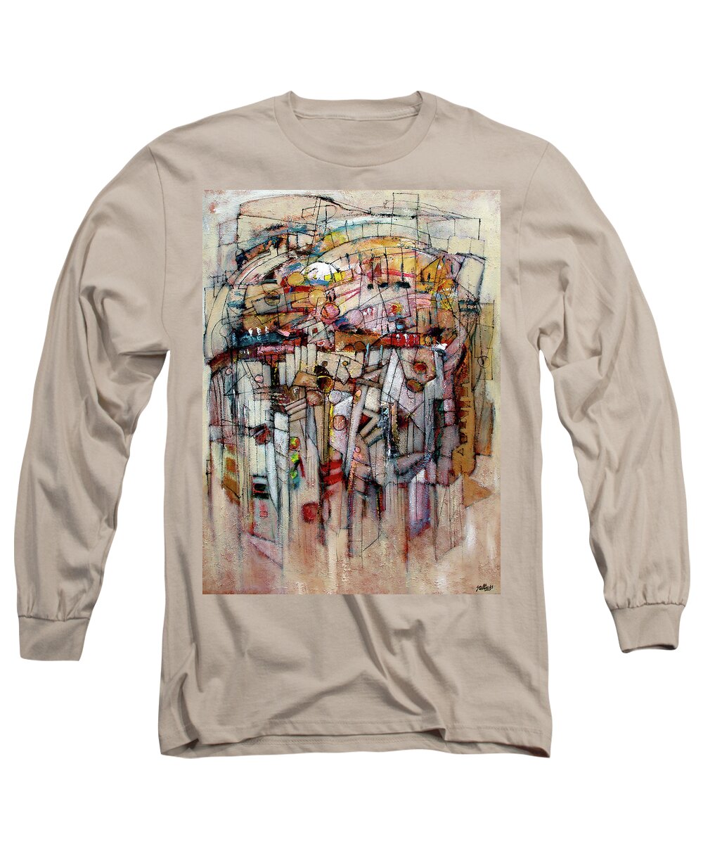 Music Long Sleeve T-Shirt featuring the painting Jazz Score For Trumpet by Jim Stallings