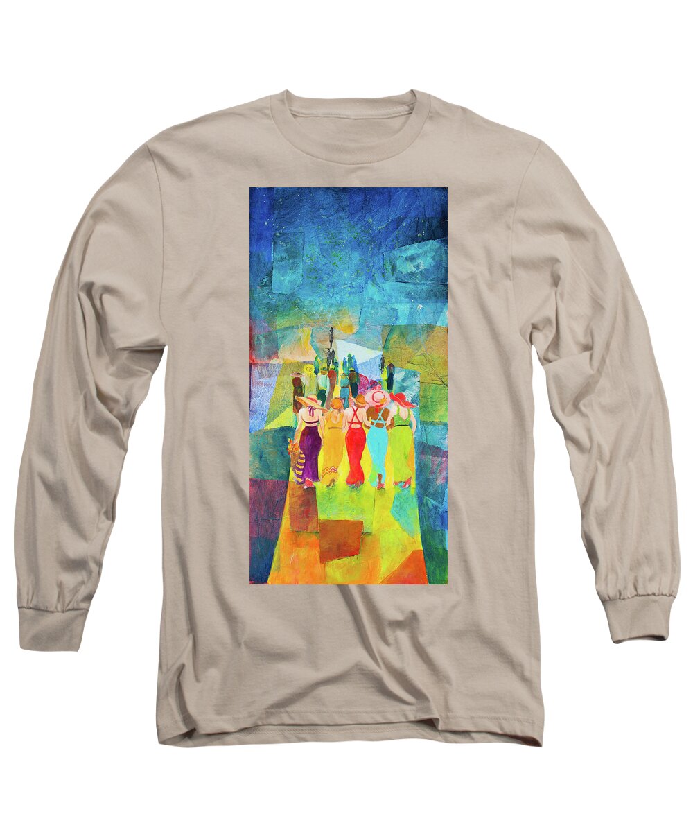 Painting Long Sleeve T-Shirt featuring the painting Ladie's Night Out by Lee Beuther