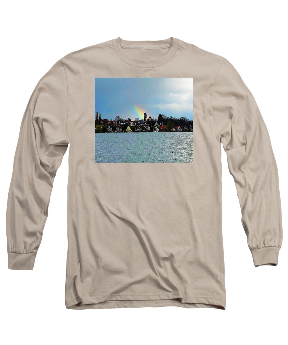 Landscape Long Sleeve T-Shirt featuring the photograph Landscape And Rainbow by Nomi Morina