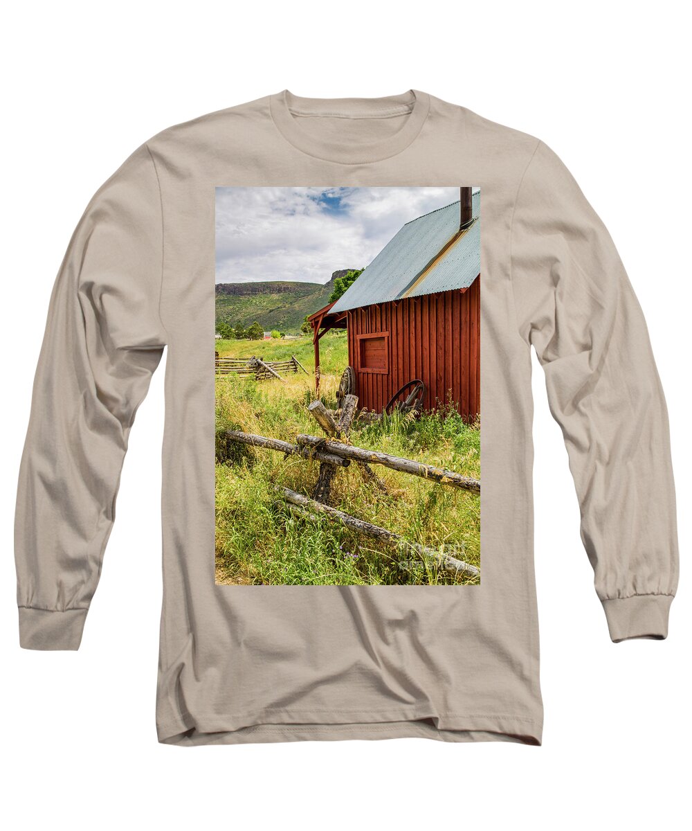Colorado Long Sleeve T-Shirt featuring the photograph Little Cabin on the Prairie by Erin Marie Davis