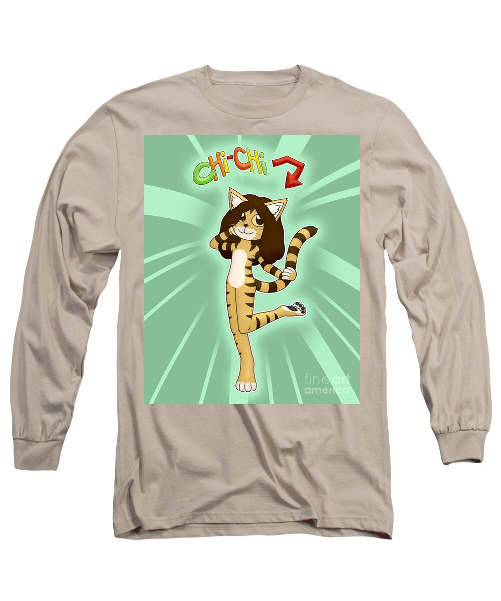 Cat Long Sleeve T-Shirt featuring the digital art Look At Me, I'm Chi-Chi by Jayson Halberstadt