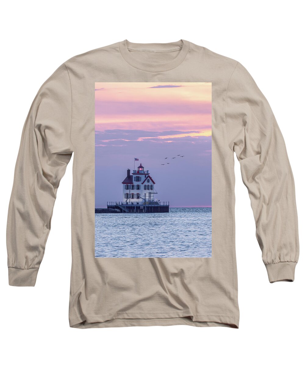 Lorain Lighthouse Long Sleeve T-Shirt featuring the photograph Lorain Lighthouse by Dale Kincaid
