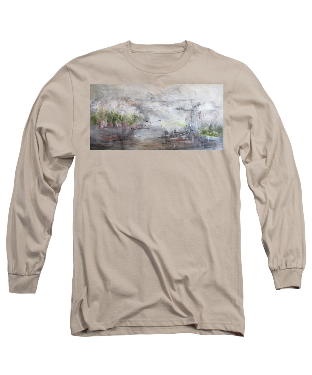 Abstract Long Sleeve T-Shirt featuring the painting Low Country by Roberta Rotunda