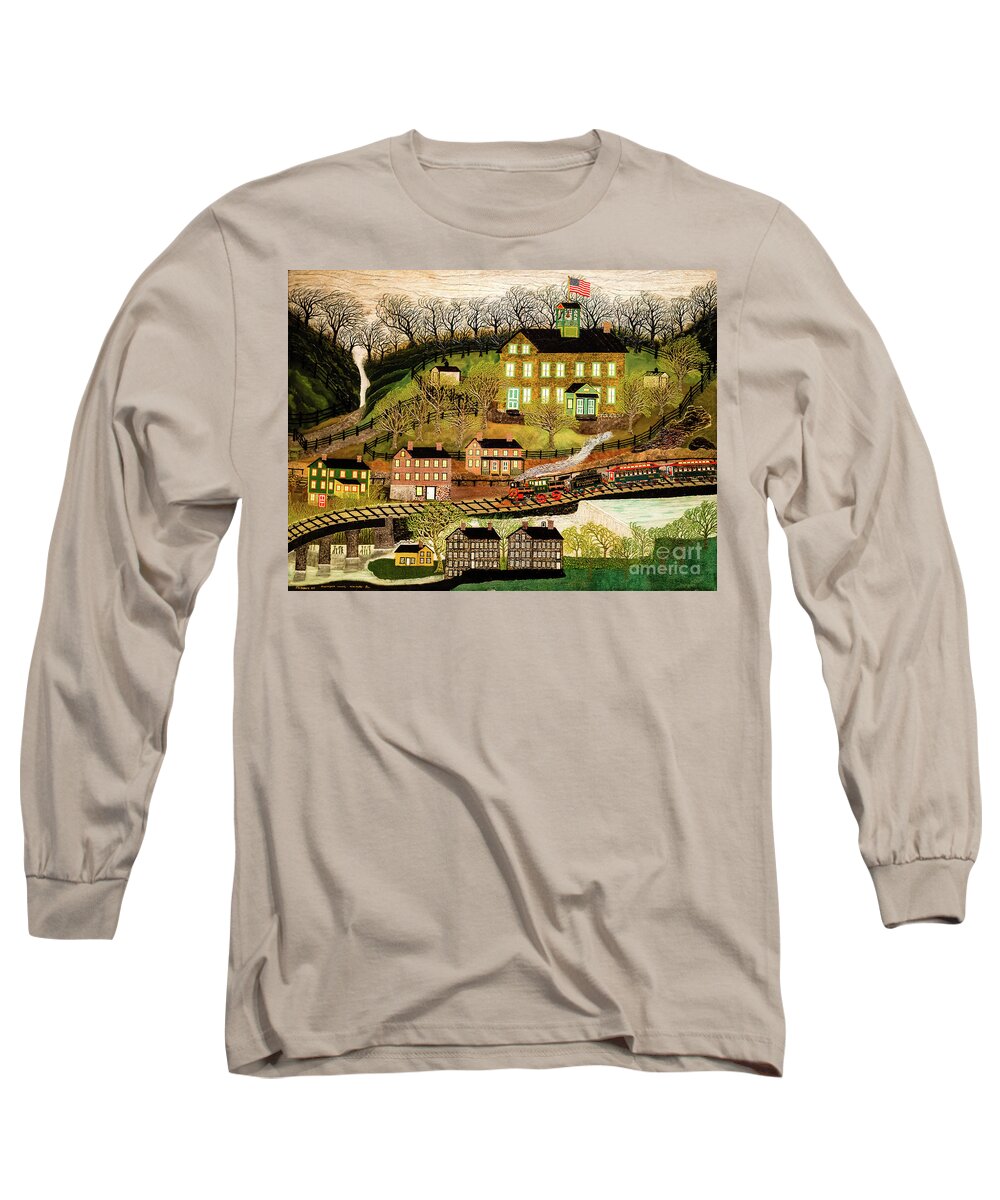Manchester Long Sleeve T-Shirt featuring the painting Manchester Valley by Joseph Pickett by Joseph Pickett