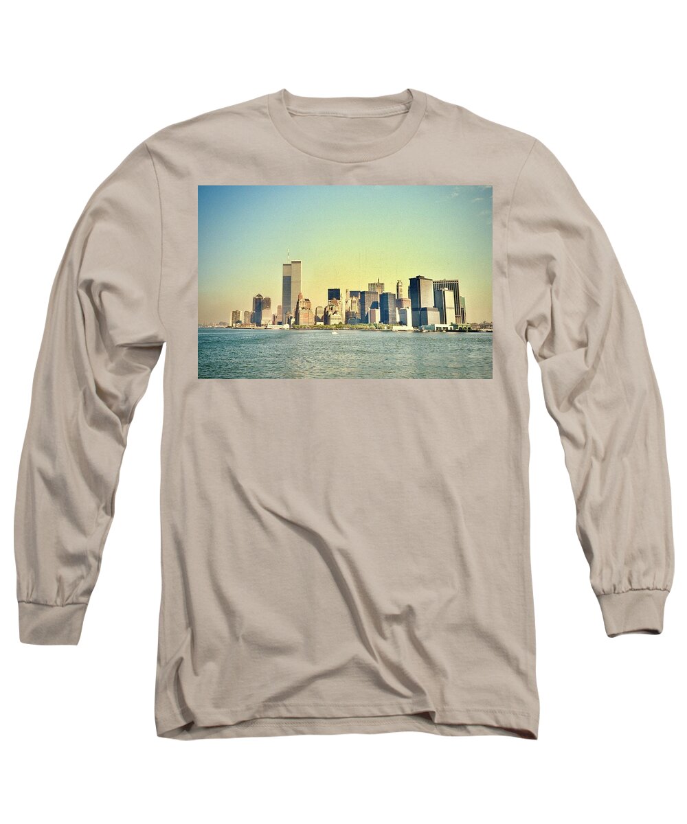 Manhattan Long Sleeve T-Shirt featuring the photograph Manhattan Island 1984 by Gordon James