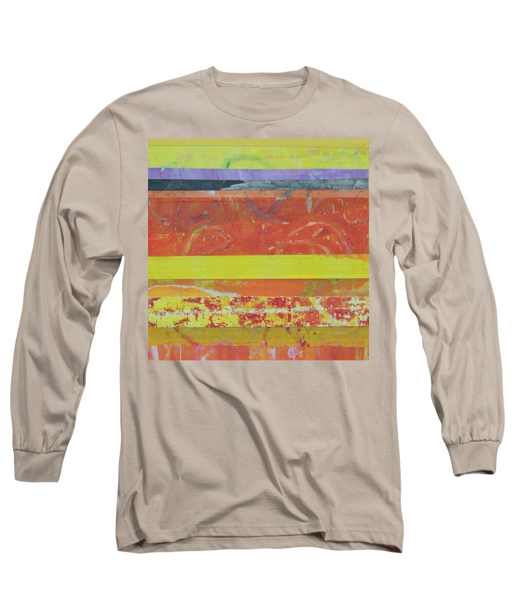 Mixed Media Long Sleeve T-Shirt featuring the mixed media Moments in Time 4 by Julia Malakoff