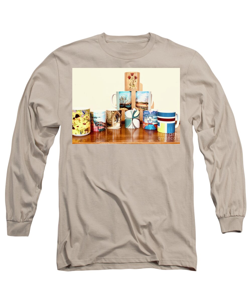 Mugs Long Sleeve T-Shirt featuring the photograph Mugs that Inspire Me by Karen Francis