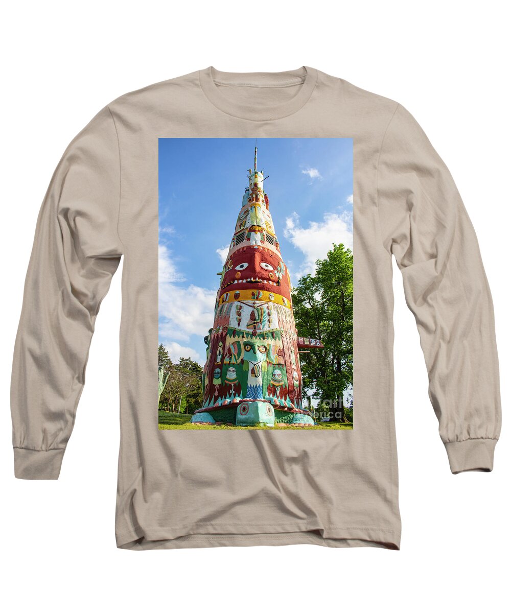 66. Americana Long Sleeve T-Shirt featuring the photograph Native American Totem Pole by Susan Vineyard