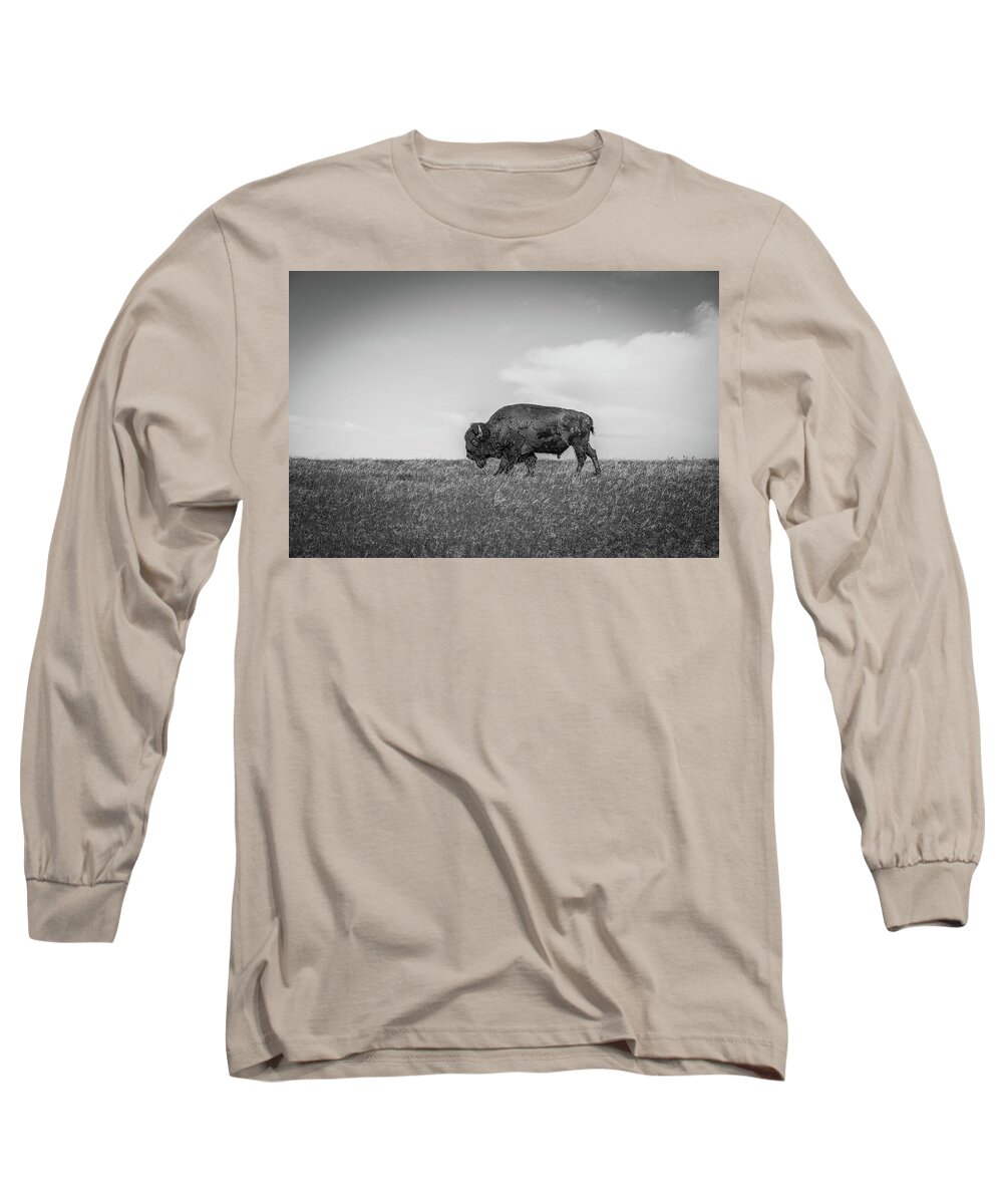 Northern Plains Bison Long Sleeve T-Shirt featuring the photograph Northern Plains Bison by Dan Sproul