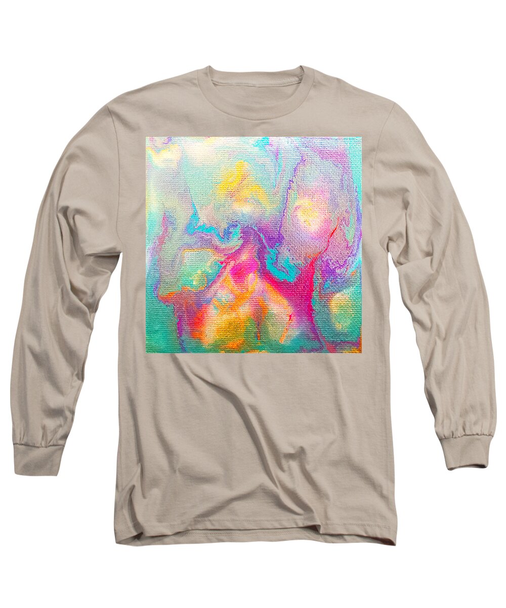 Abstract Long Sleeve T-Shirt featuring the painting Nudibranch by Christine Bolden