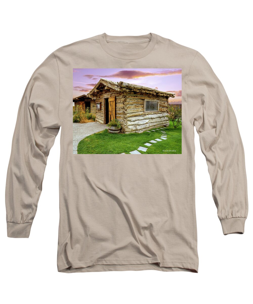 Usa Long Sleeve T-Shirt featuring the photograph Old West Cabin by Randy Bradley