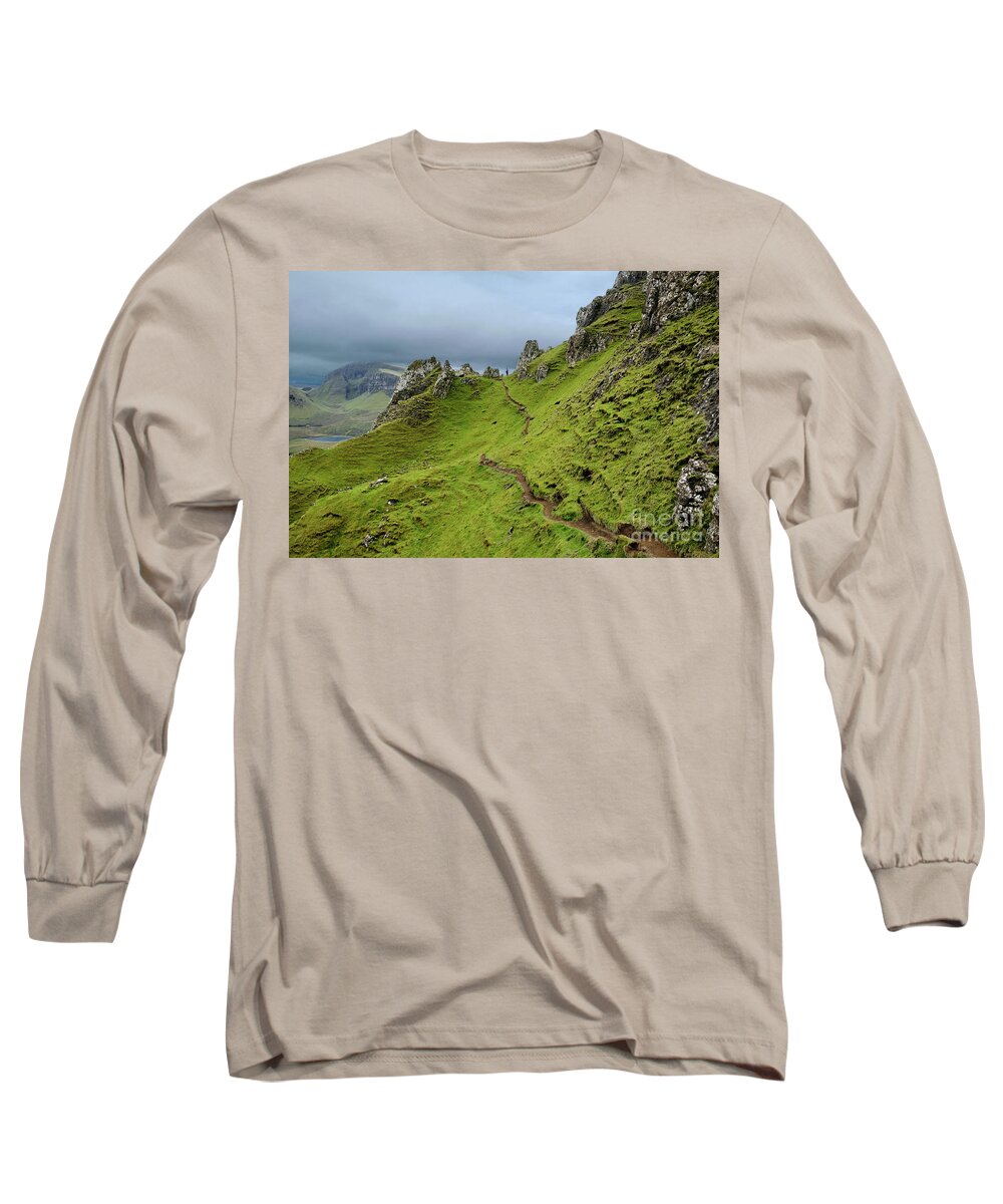 Loch Leum Na Luirginn Long Sleeve T-Shirt featuring the photograph On The Quiraing Walk by Neil Maclachlan