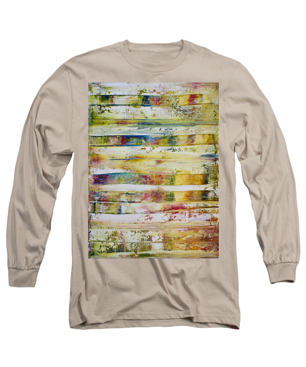 Derek Kaplan Long Sleeve T-Shirt featuring the painting Opt.4.20 'Drifting Away' by Derek Kaplan