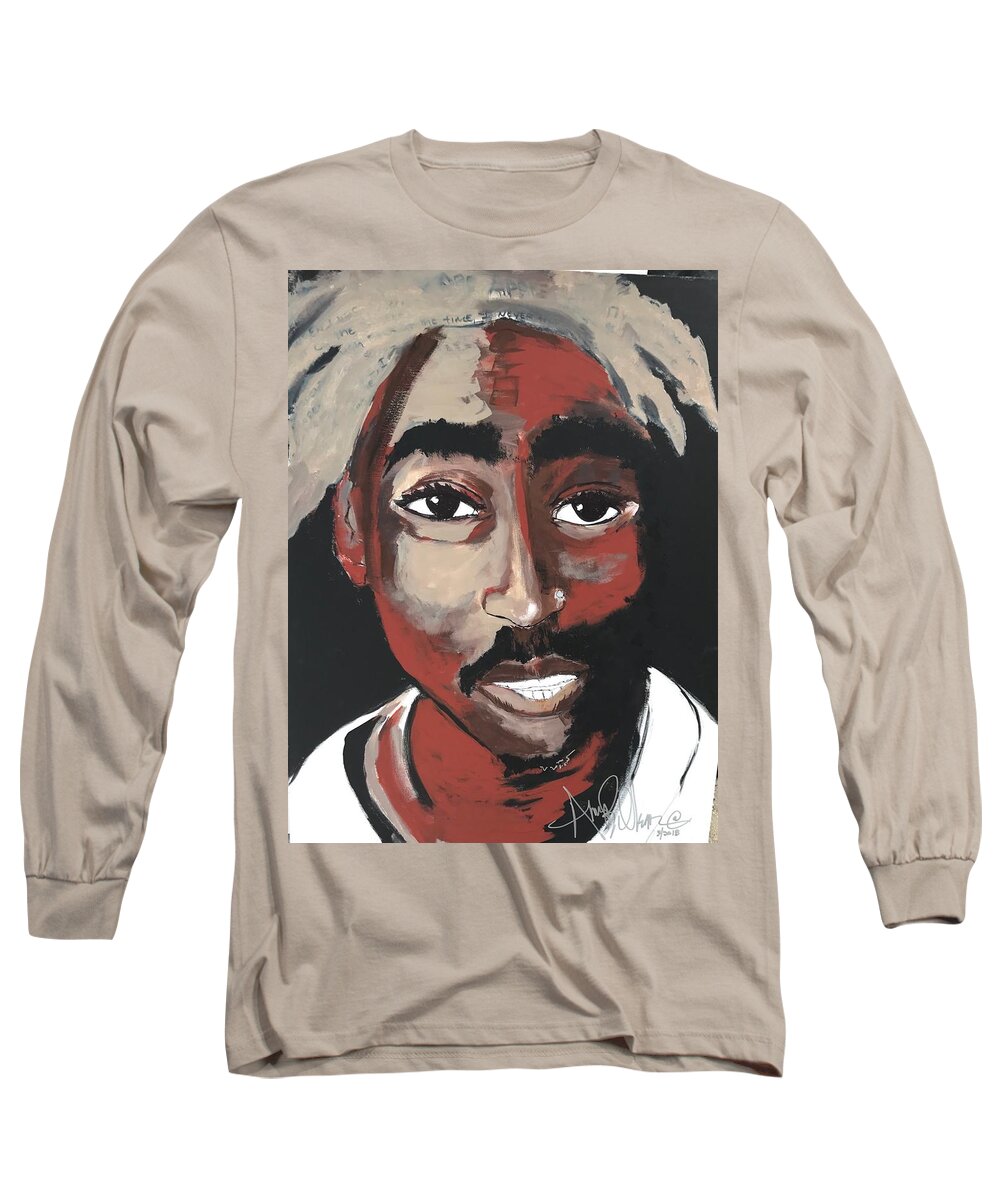  Long Sleeve T-Shirt featuring the painting Pac by Angie ONeal