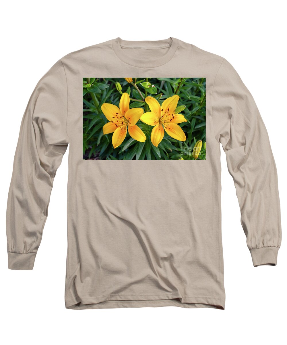 Blossom Long Sleeve T-Shirt featuring the photograph Pair of Yellow Lilies by William Kuta