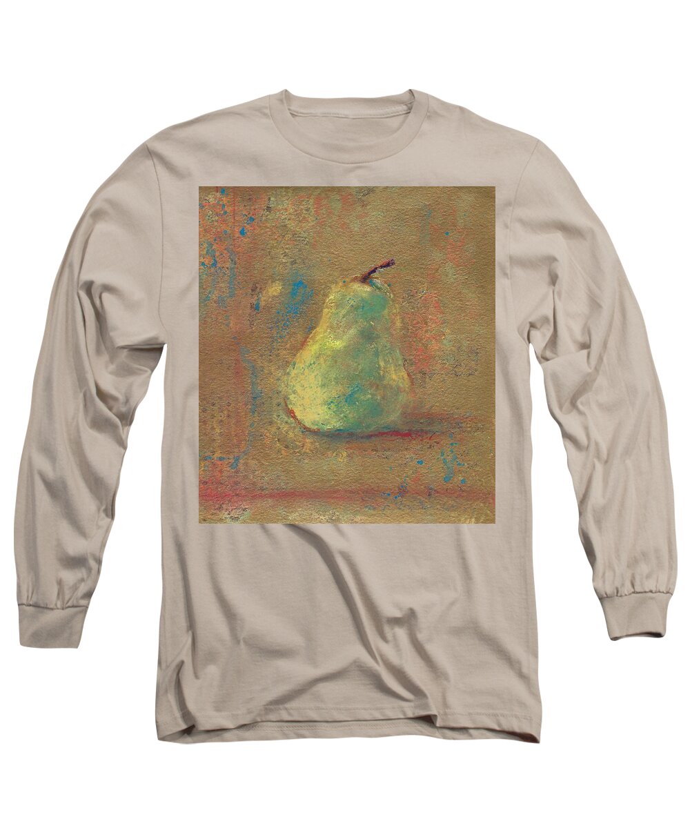 Pear Long Sleeve T-Shirt featuring the painting Pear by Ruth Kamenev