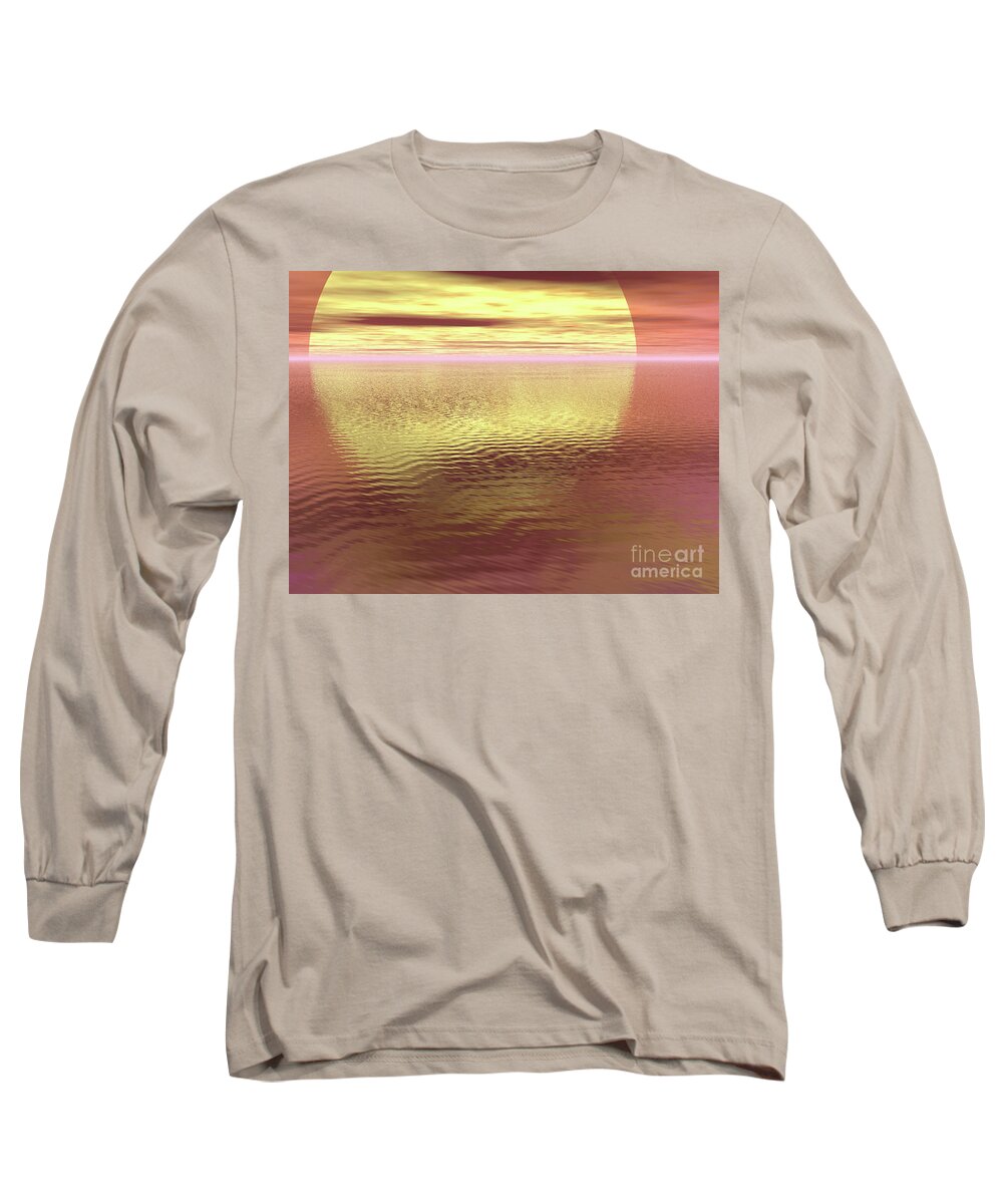 Digital Long Sleeve T-Shirt featuring the digital art Phoenix Rising Sunrise by Dorothy Lee