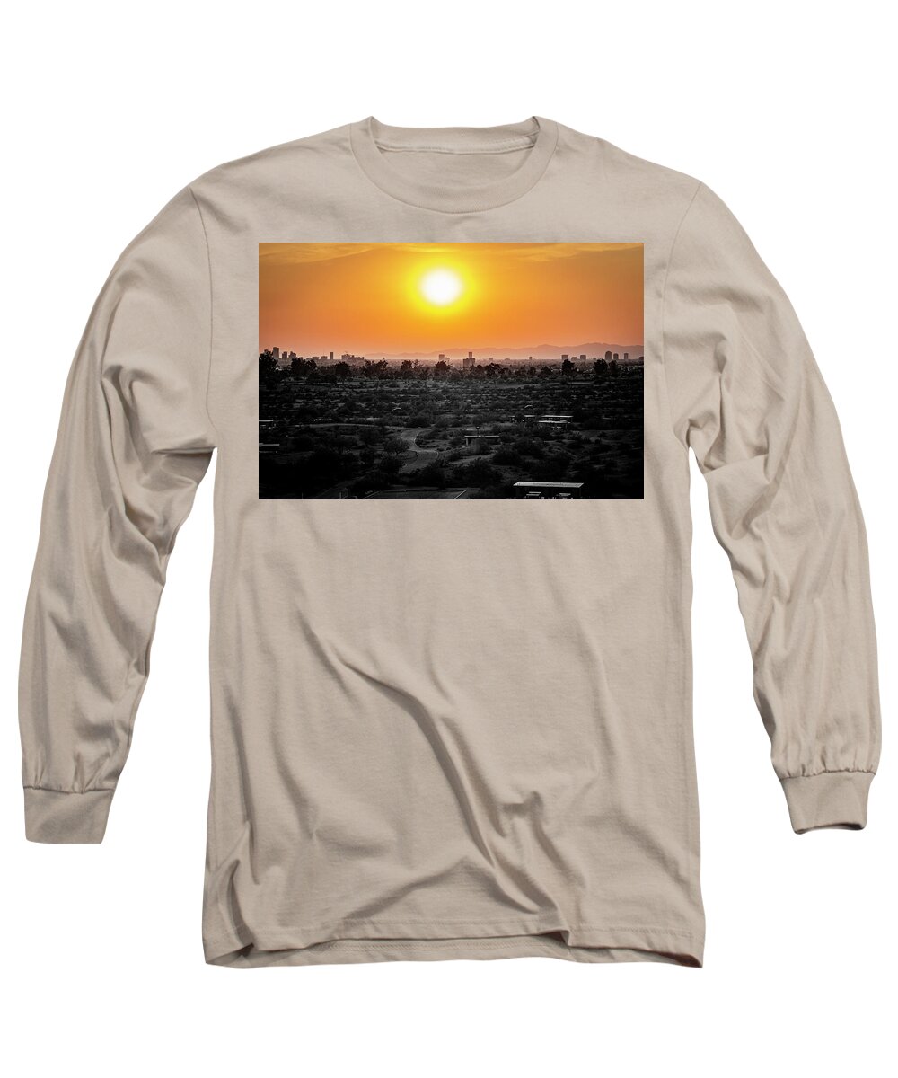 Arizona Long Sleeve T-Shirt featuring the photograph Phoenix Sunset by Sonny Marcyan