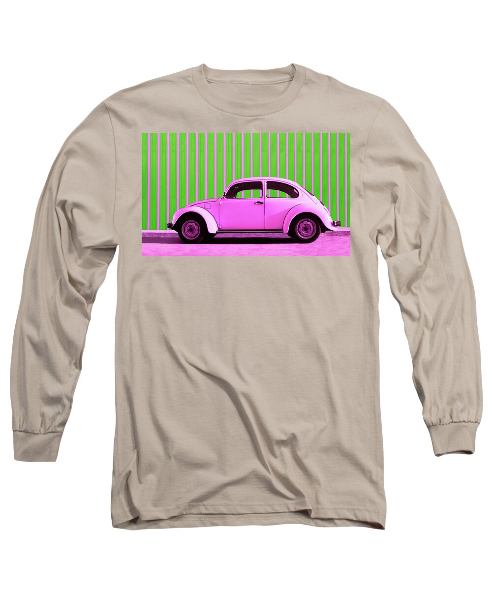 Car Long Sleeve T-Shirt featuring the photograph Pink Bug by Laura Fasulo