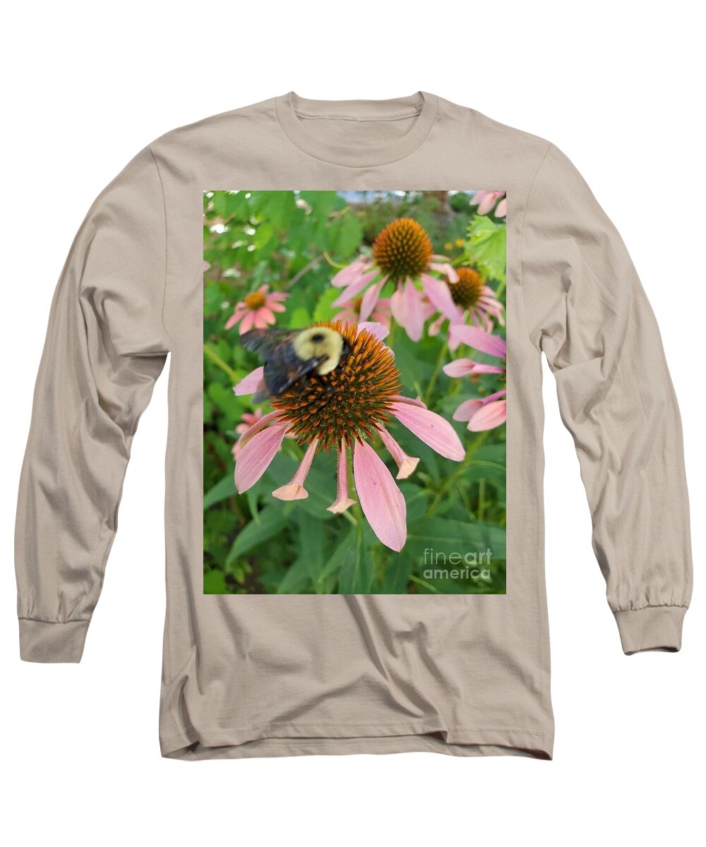 Bee Long Sleeve T-Shirt featuring the photograph Pollenate by Sheila J Hall