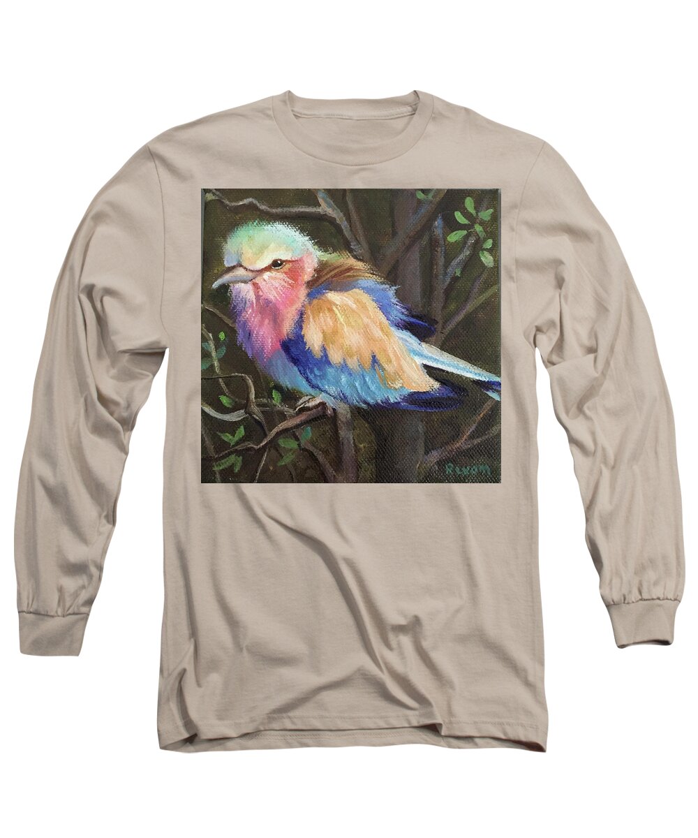 Bird Long Sleeve T-Shirt featuring the painting Pretty Bird by Judy Rixom