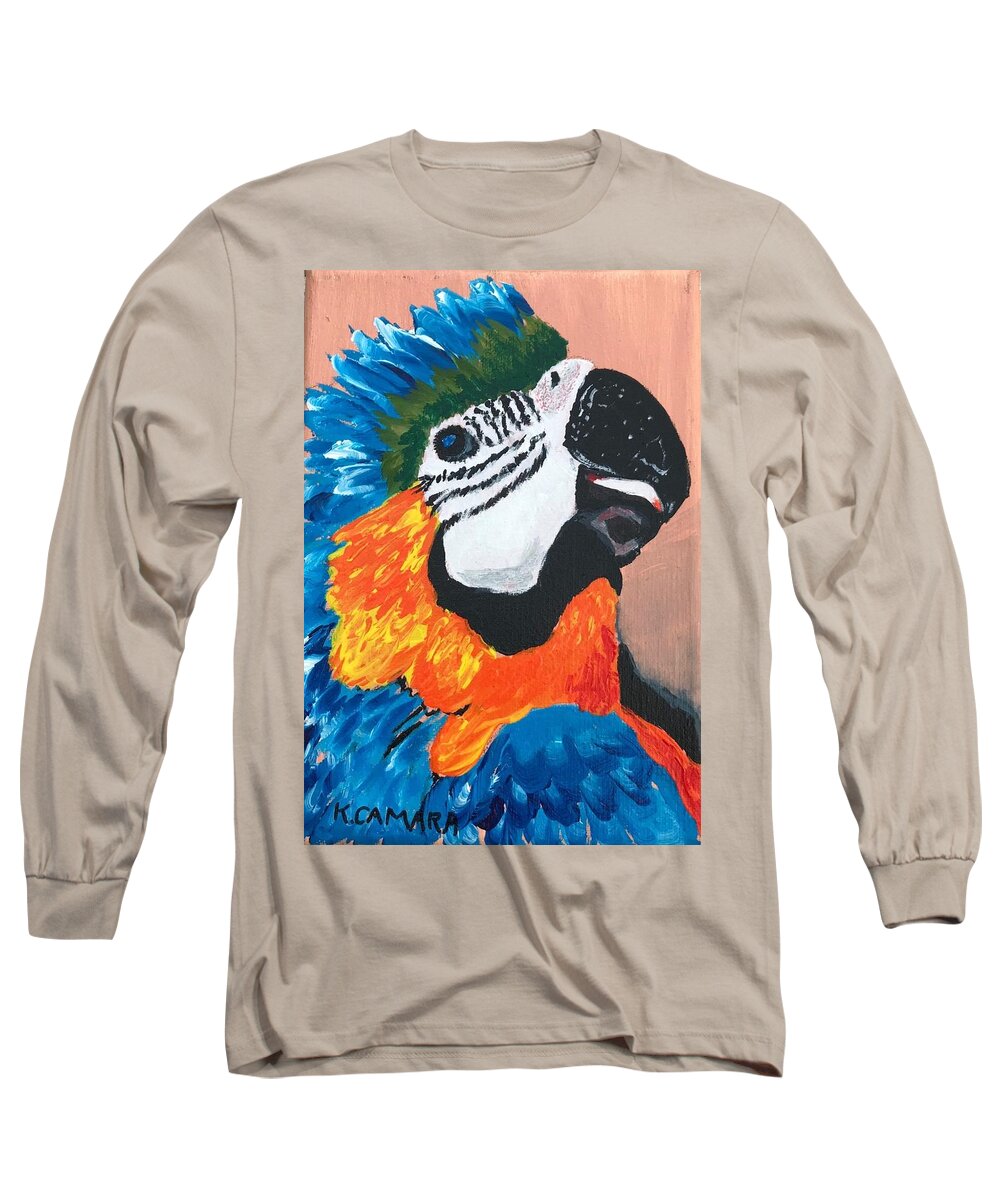 Pets Long Sleeve T-Shirt featuring the painting Pretty Polly by Kathie Camara