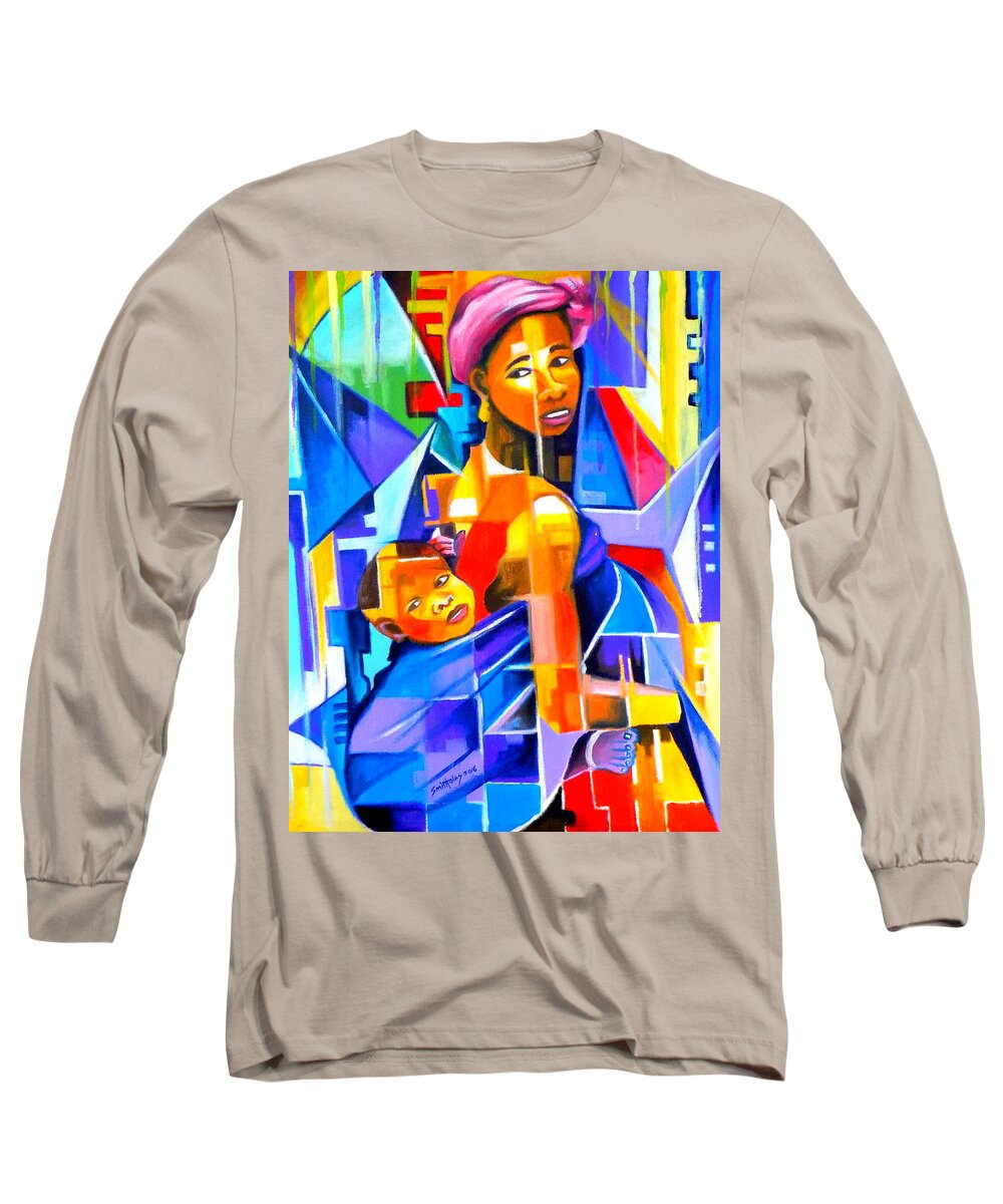 Ladies Long Sleeve T-Shirt featuring the painting Pride Of African Woman by Olaoluwa Smith