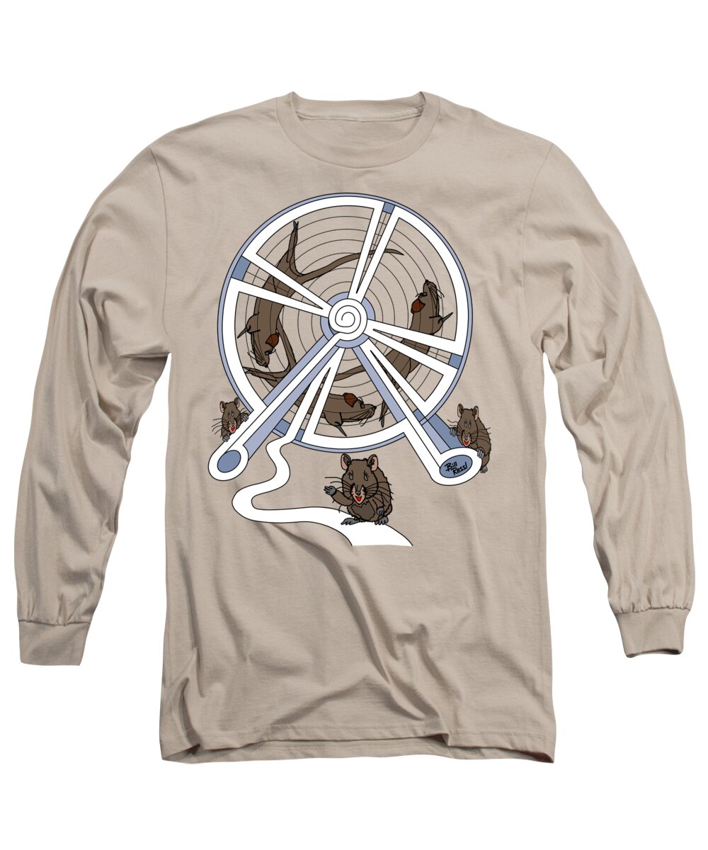 Labyrinth Long Sleeve T-Shirt featuring the digital art Rat Race - Playful Art by Bill Ressl