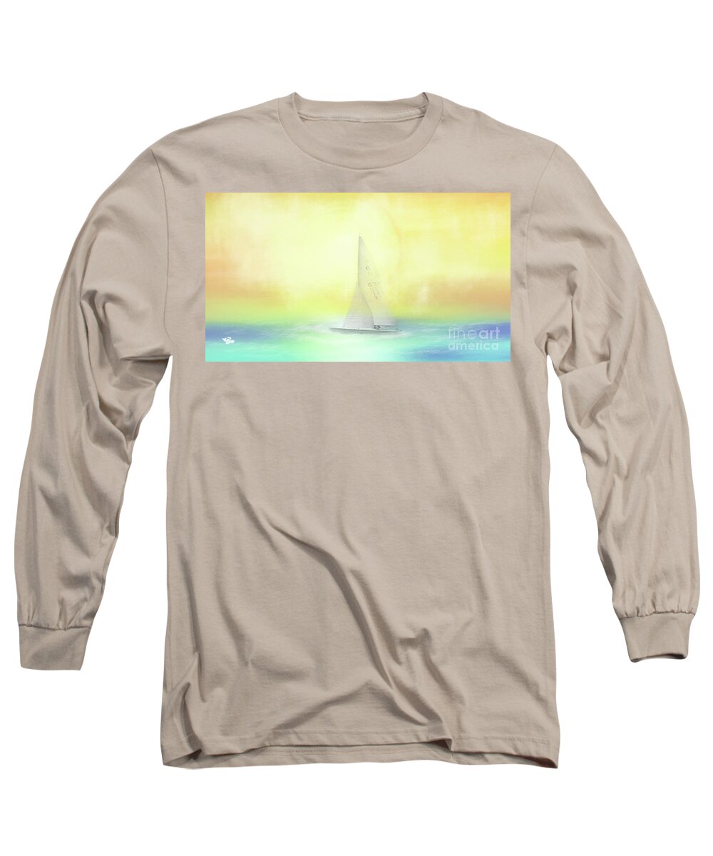 Sailing Long Sleeve T-Shirt featuring the digital art Sailing by Michelle Ressler