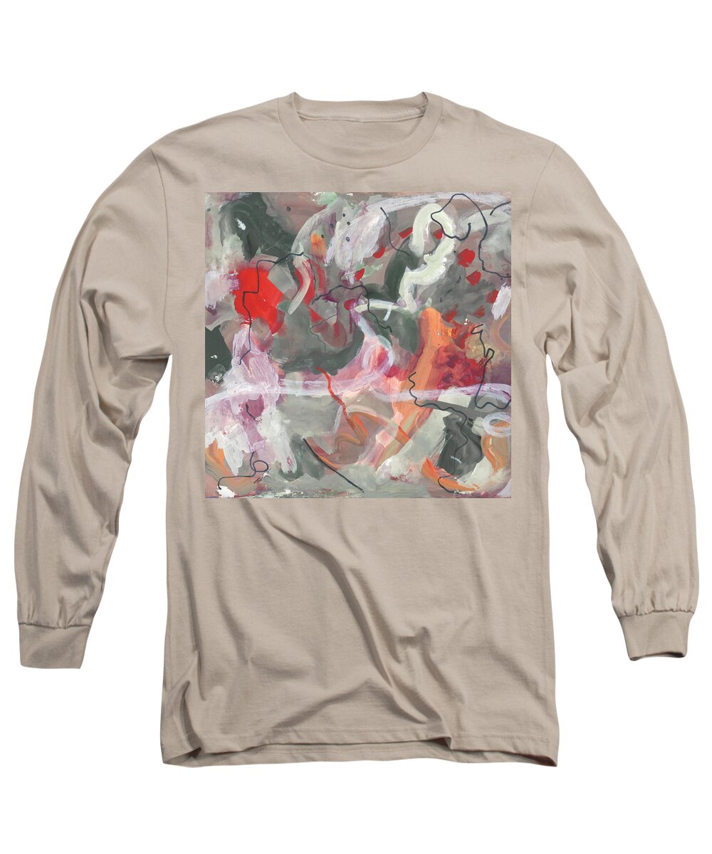 Abstract Long Sleeve T-Shirt featuring the painting Sea of Change 4 by Jo-Anne Gazo-McKim