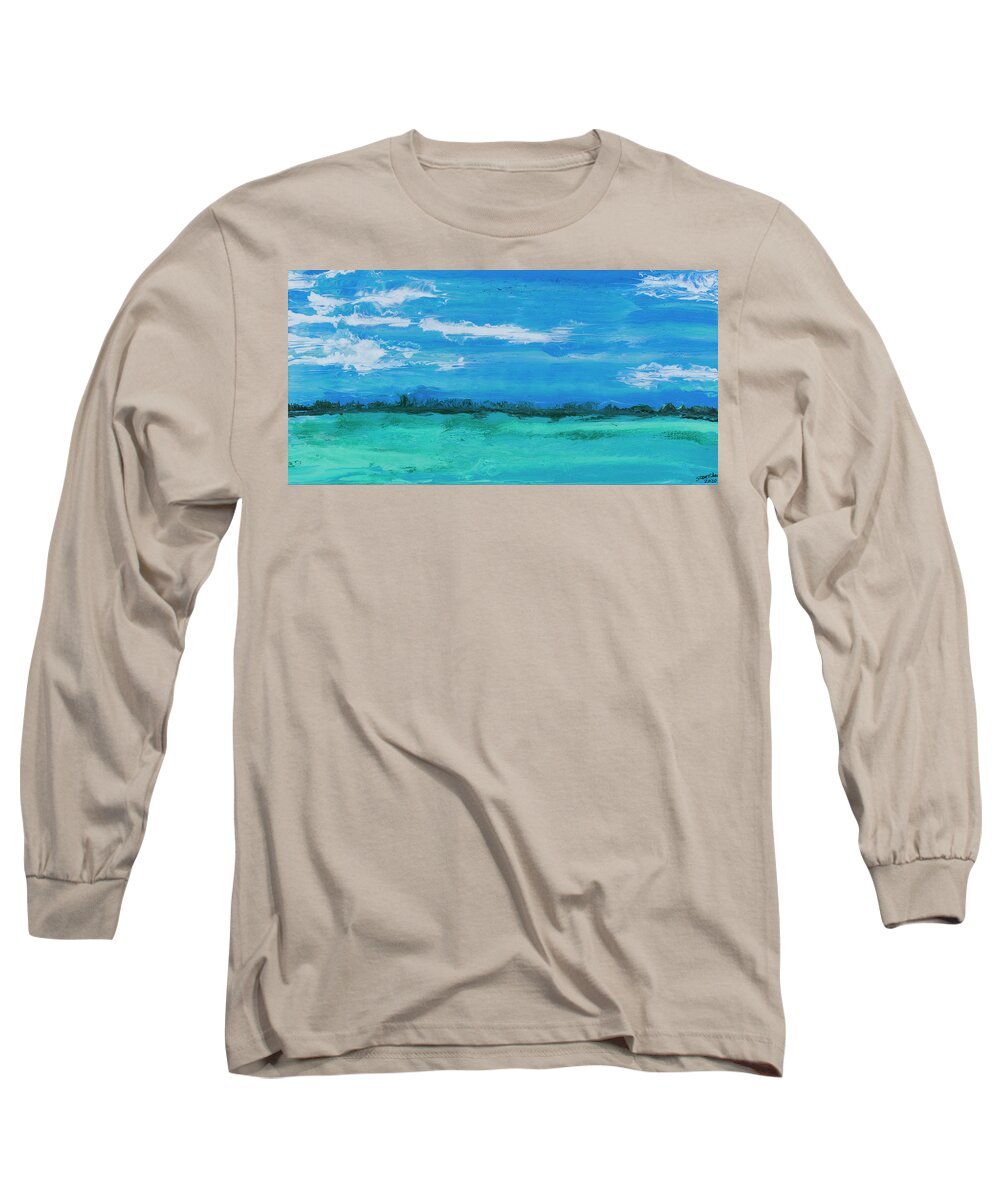 Seascape Long Sleeve T-Shirt featuring the painting Snipes Point by Steve Shaw
