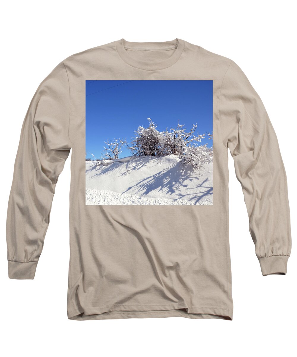 Landscape Long Sleeve T-Shirt featuring the photograph Snow and Ice Shadows by Rick Hansen