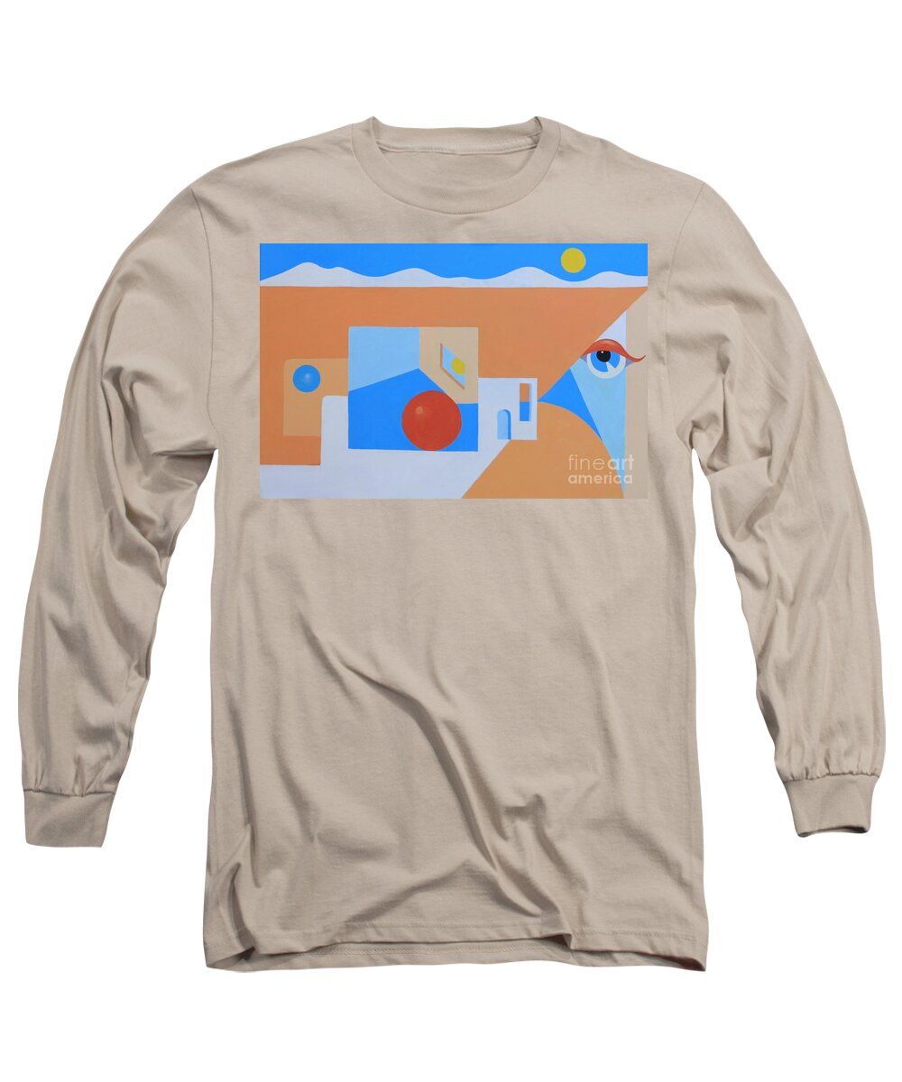 Abstract Southwestern Long Sleeve T-Shirt featuring the painting Southwest Perspective by Jean Clarke
