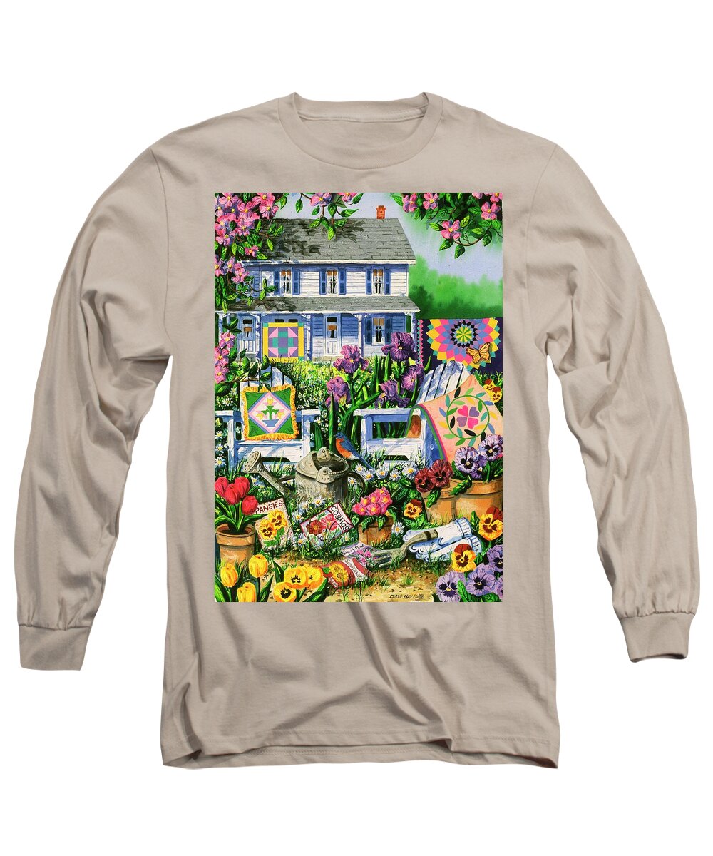 Spring Long Sleeve T-Shirt featuring the painting Spring Dance by Diane Phalen