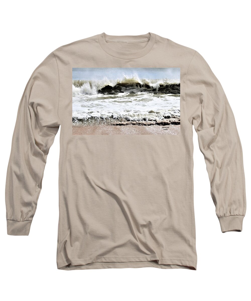 St Augustine Beach Florida John Anderson Artist/photographer Long Sleeve T-Shirt featuring the photograph St Augustine Beach Larry World by John Anderson