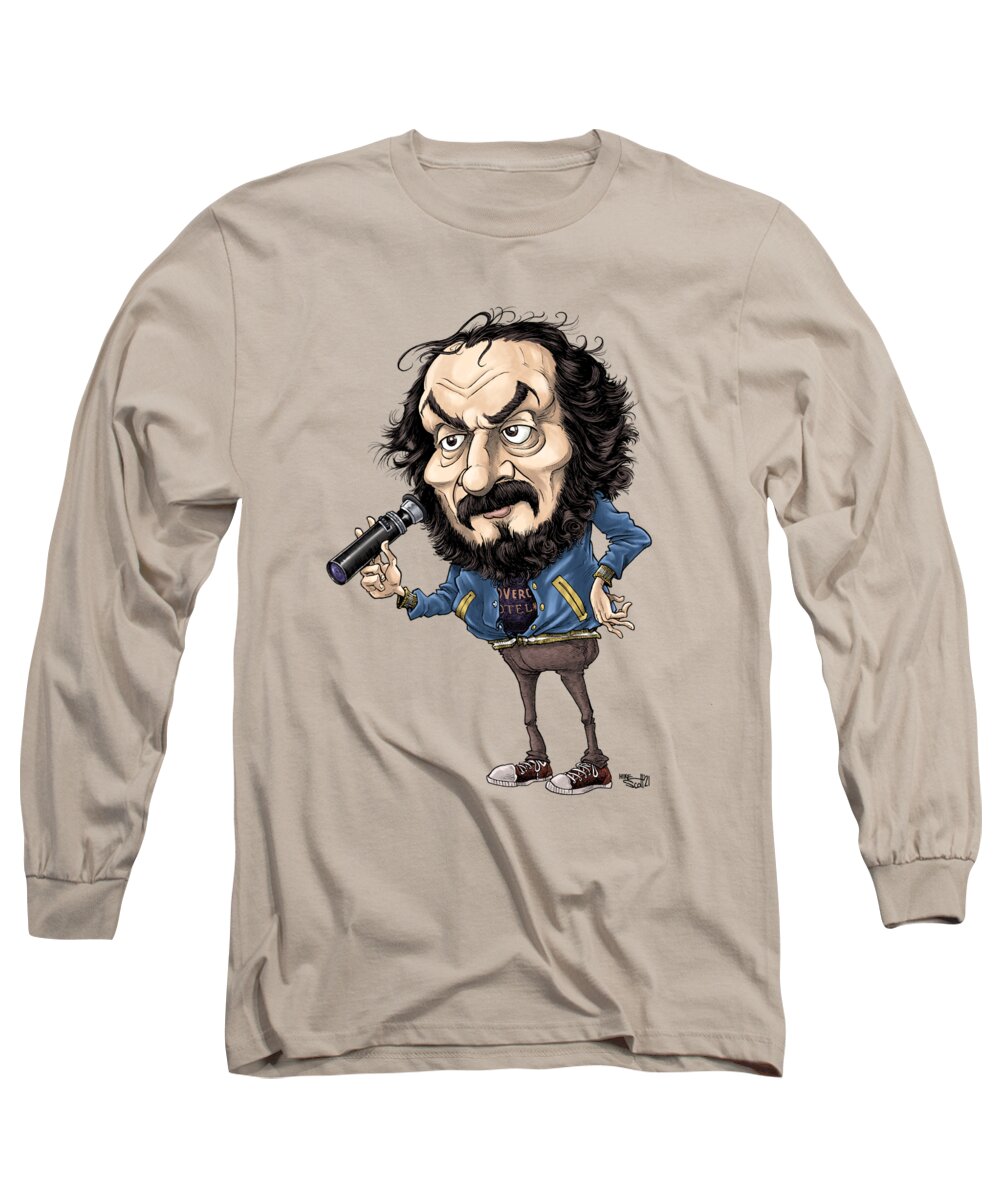 Mikescottdraws Long Sleeve T-Shirt featuring the drawing Stanley Kubrick by Mike Scott
