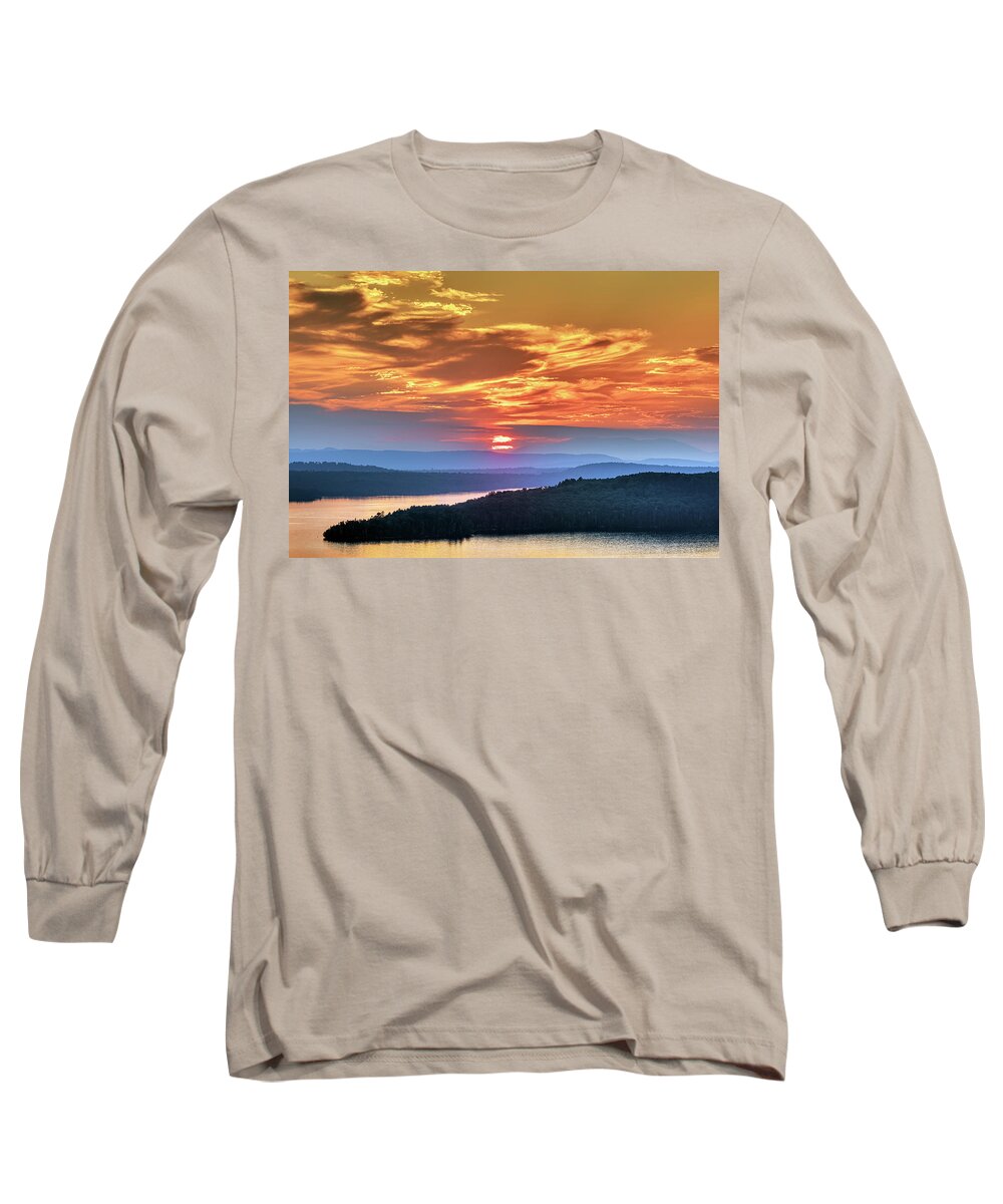 Sunset Long Sleeve T-Shirt featuring the photograph Sunset at Moosehead Lake Maine M1A1457 by Greg Hartford